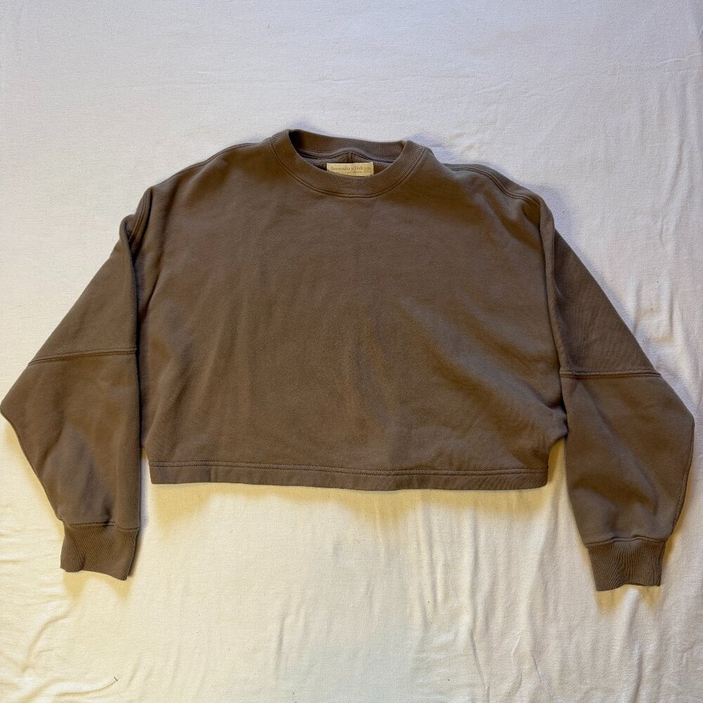 Abercrombie & Fitch‎ The A&F Lounge Collection Brown Cropped Sweatshirt Size S/M